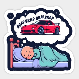 Baby Dreaming of a Mazda rx7 Sticker